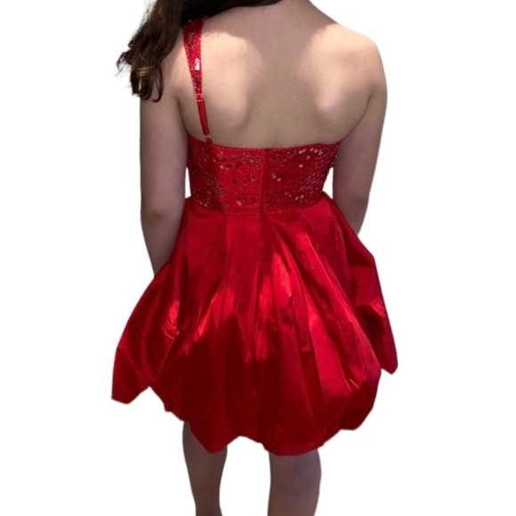 Jovani One Shoulder Red Dress - Picture 2 of 4